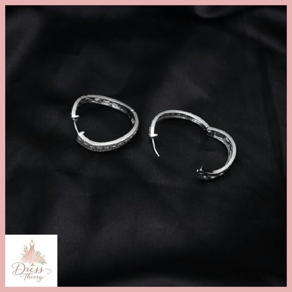 Sterling Silver 18K CZ Huggie Hoop Earrings 18mm Post Back Party - Picture 7 of 8